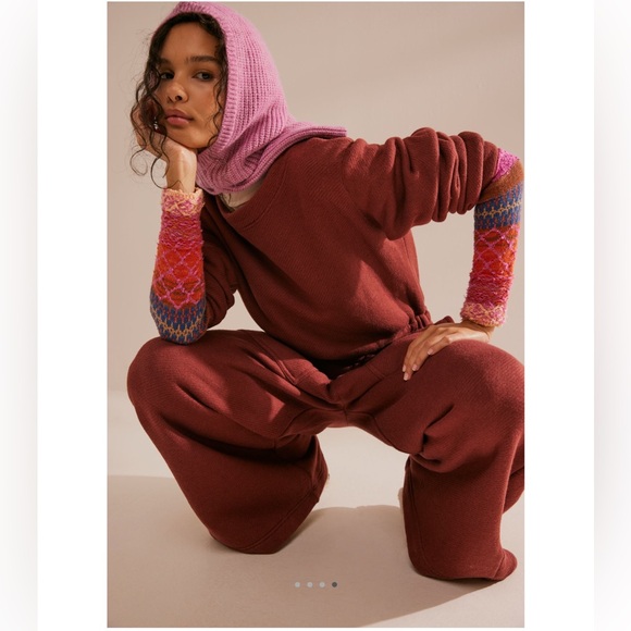 NWT Free People flawed Darla One Piece Sweater Jumpsuit in Mahogany brown $98 - Picture 4 of 7
